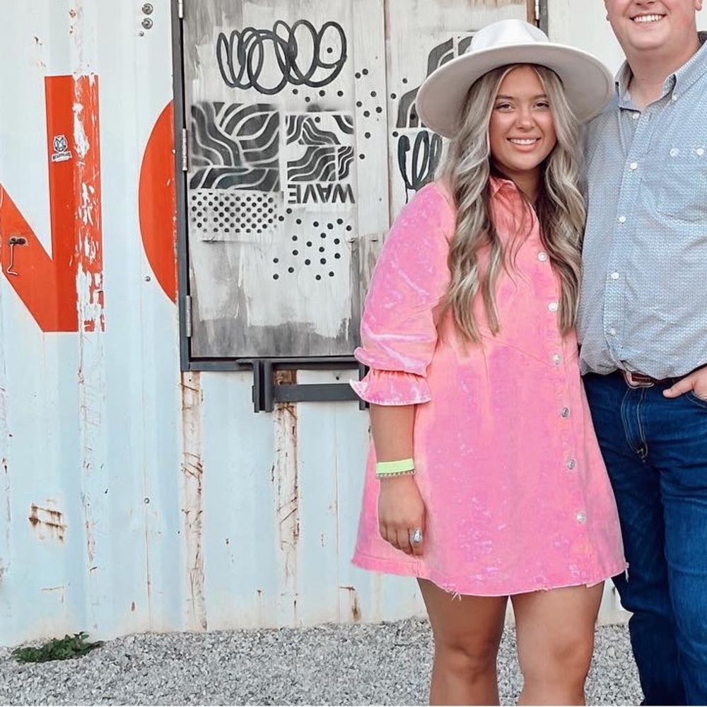 Pink Denim Dress